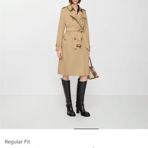 Burberry Long Kensington Heritage Trench Coat Size UK 2/US 0